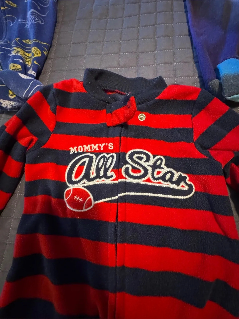 Carter's ,Nike,Red and Navy Striped All-Star Footie One-Piece